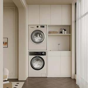 Exclusivo de lujo tablón de madera industrial personalizado integral gabinete de Lavandería Balcón gabinete - Product Image 1