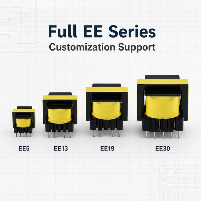 Custom EE19 High Frequency Flyback Transformer Designed for Stable 14W to 24W Power Output