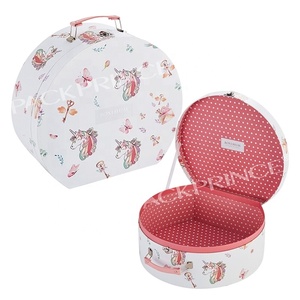 Bán buôn các tông nhỏ màu đen ưa thích Retro Trunki trẻ em ánh sáng màu hồng giấy ban vali Hộp Quà Tặng Matt Cán có thể tái chế - Product Image 3