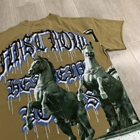 T-shirt FIRST ROW 2026ss Marque de mode urbaine Water-Fashion en maille imprimée numériquement à manches courtes 100% Coton Respirant avec Cont