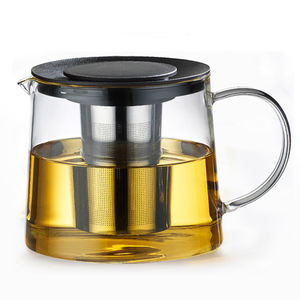 เครื่องชงชาแก้วแบบมือจับ,กาน้ำชาพร้อมฝา Pp ร้านค้าปลีกในตลาดขายส่งสแตนเลส304ลูกสูบ - Product Image 1