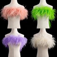 Écharpe en plumes d'autruche naturelles 5 plis, 2 m, plusieurs couleurs, en gros, pour la danse, les robes de mariée et les décorations de spectacle