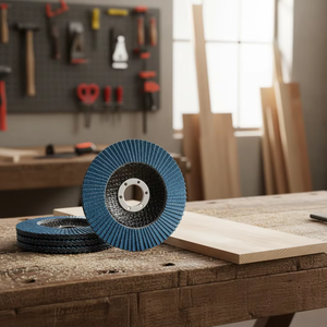 <span class=keywords><strong>Disque</strong></span> de polissage à lamelles bleu en oxyde d'aluminium P60 115 mm, dureté moyenne, avec fibre de verre <span class=keywords><strong>pour</strong></span> utilisation sur aciers alliés et inoxydables - Product Image 1