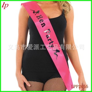 Écharpe de fête pour enterrement de vie de jeune fille, en tissu imprimé rose, avec sangle d'épaule, pour célébration de enterrement de vie de jeune fille LPP2065 - Product Image 2