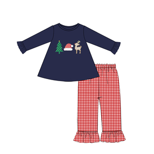 Vente en gros de tenues de Noël de haute qualité pour frères et sœurs, ensembles de pantalons en seersucker, tenue pour bébé garçon - Product Image 5