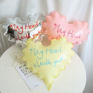 بالونات قلب متموجة من الفويل لتزيين حفلات أعياد الميلاد وحفلات الزفاف وعيد الميلاد وعيد الحب وحفلات الكشف عن جنس المولود - Product Image 2