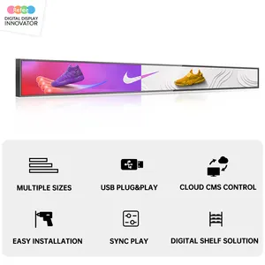 23 35 Inch Stretched Bar Lcd Display Indoor Lcd Advertising Players Goods Shelf Media Player