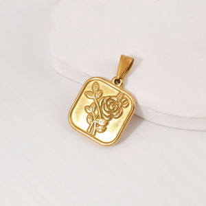 Vente en gros de collier de prière avec la main de Jésus breloque ancre <span class=keywords><strong>boussole</strong></span> serpent en plaqué or 18 carats pendentif fleur en acier inoxydable <span class=keywords><strong>pour</strong></span> la fabrication de bijoux - Product Image 4