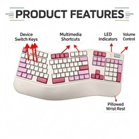 Clavier mécanique RVB rouge 105 touches pleine taille, hot-swappable, multi-mode, sans fil 2.4G + filaire Type-C avec repose-poignets magnétique