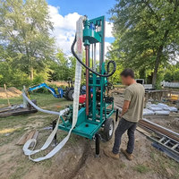 Machine de forage de puits d'eau hydraulique diesel tractée, profondeur de forage 100m-150m, équipement de forage de puits portable