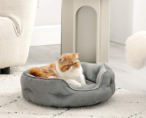 Winter Pet <b>Dog</b> <b>Bed</b> with Slip Resistant Bottom Indoor <b>Round</b> Puppy Cat <b>Bed</b> Soft Warm Washable Pet Nest for Small Medium <b>Dogs</b> Cats - Product Image 3