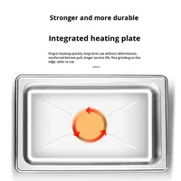 Plat chauffant électrique haut de gamme en acier inoxydable avec contrôle de la température par bouton pour hôtel, restaurant, restauration familiale, événements de buffet
