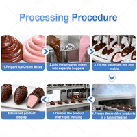 HNOC Volledig Automatische IJscremeproductielijn Kleine 3D Fruit IJscrememachine
