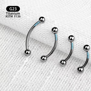 Joyería de titanio en forma de U para piercing, bola de 3 mm, grosor de 1,2 mm, para piercing de ceja, labio, lengua y pezón. - Product Image 2