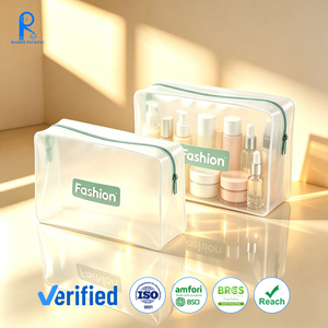 กระเป๋าเครื่องสำอางใสแบบซิป PVC ผลิตตามสั่งจากโรงงาน กระเป๋าใส่แปรงแต่งหน้า EVA ความจุขนาดใหญ่ พกพาสะดวก กันน้ำ กระเป๋าใส่เครื่องสำอางสำหรับเดินทาง - Product Image 1