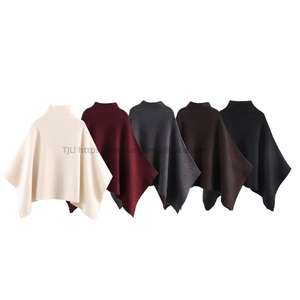 เสื้อคลุมสตรีแบบคอตั้ง - เสื้อคลุมทรงหลวมแบบไม่สมมาตรแฟชั่น - Product Image 4
