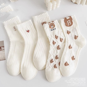 Calzini <span class=keywords><strong>a</strong></span> equipaggio con lettera <span class=keywords><strong>a</strong></span> strisce <span class=keywords><strong>bianche</strong></span> <span class=keywords><strong>nere</strong></span> di quattro stagioni per uomo donna - Product Image 6