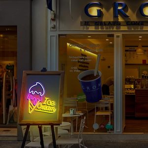 El letrero de neón de helado LED personalizado se aplica a las heladerías, cafeterías, negocios, luces de neón, logotipo para decoración de paredes - Product Image 2