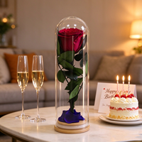 Rose éternelle artisanale en tube de verre, boîte cadeau romantique, longue durée (3-5 ans), mariage, Saint-Valentin