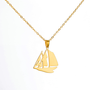 Marin voilier en acier inoxydable collier marin <span class=keywords><strong>Viking</strong></span> bateau Pirate pendentif mode aventure bijoux cadeaux pour les femmes - Product Image 1