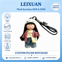 Porte-clés poupée miniature fille de 14 cm avec cordon de suspension, adorable breloque de sac articulée, petite figurine de poupée de collection pour la décoration de sac
