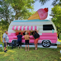 Carrito de Helados Inflable Gigante, Puesto de Comida Inflable Grande con Modelo de Helado para Eventos al Aire Libre y Carnavales