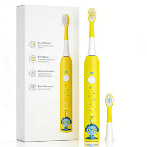 <span class=keywords><strong>Brosse</strong></span> à dents rechargeable pour enfants, 2 têtes de rechange, batterie 14500, 400mAh, charge rapide USB, étanche IPX7, 31200 VPM - Product Image 1