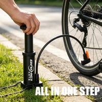 BAIMEI High Pressure Steel Bicycle Tire Pump 85psi Gauge Foot Pedal Portable Mini FAST Waterproof Durable for Mountain/Road