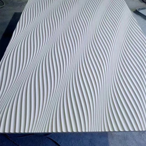 ألواح جدارية خشبية صلبة منحوتة ثلاثية الأبعاد بتصميم متموج من MDF مقاس 2440×1220 ملم لتزيين الجدران الداخلية - Product Image 1