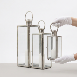 Lanternes porte-bougies en acier inoxydable de grande taille pour la décoration intérieure et extérieure - Product Image 2