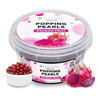 Perles éclatantes de fruit du dragon de qualité supérieure pour bubble tea, 7 lb, rose foncé, durée de conservation de 18 mois, prêtes à consommer TeaZone