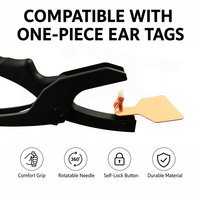 Pince ergonomique rotative pour l'étiquetage des animaux, spéciale pour les étiquettes d'oreille monobloc pour bovins