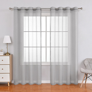 Cortinas DaiRui <span class=keywords><strong>de</strong></span> Color Sólido, Translúcidas, Suaves y Filtrantes <span class=keywords><strong>de</strong></span> Luz para Sala <span class=keywords><strong>de</strong></span> Estar, Tratamiento Semitransparente con Ojales - Product Image 1