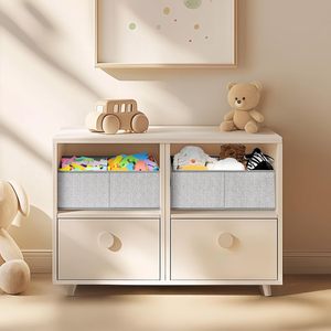 6-Gói Lưu Trữ Lớn Thùng Có Thể Gập Lại Tủ Quần Áo Tổ Chức Xử Lý Vải Grey Container Cho Sách Đồ Chơi Ví Khăn - Product Image 2