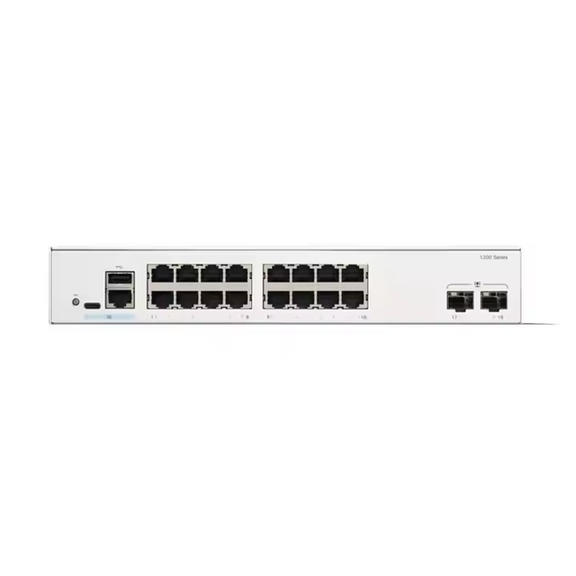 C1200-16P-2G Cisco Catalyst 16-Port PoE+ Managed 2 Gigabit SFP Uplinks SNMP Layer 3 Rackmount Smart Network Switch