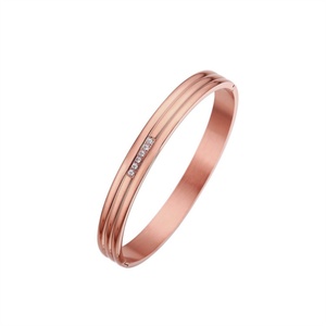 Wholesale Curved <b>Bracelets</b> Gold Plated Stainless Steel Zirconia Paved <b>Crystal</b> <b>Bracelet</b> & Bangle Women Accessories - Product Image 6