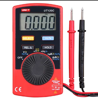 UNI-T UT120C Multimeter Digital bertipe ukuran saku penguji jarak otomatis Diode tegangan AC DC meteran listrik Mini tampilan LCD