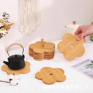 Bamboo heat-insulating <b>mat</b>, placemat, Chinese style placemat, bowl <b>mat</b>, <b>plate</b> <b>mat</b>, heat-resistant and anti-scalding casserole - Product Image 1