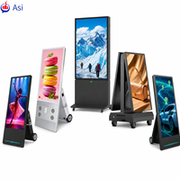 Afficheur numérique LCD 43/55 pouces 2000 nits lisible en plein soleil, batterie rechargeable, IP65, mobile, extérieur, Android, CMS basé sur le cloud