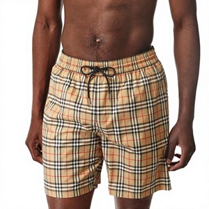 Shorts de bain pour hommes en toile mi-longue tricotée, respirants, écologiques, à séchage rapide, décontractés, solides, été 2023, haute qualité, vente en gros, OEM personnalisé - Product Image 2