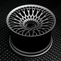 XINLAI Jantes forgées monobloc sur mesure 12000T noir mat, concaves profondes, à motif maillé pour Audi BMW 19-21 pouces