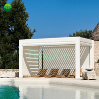 Pergola bioclimatique améliorée, système de toit solaire, perchoir étanche