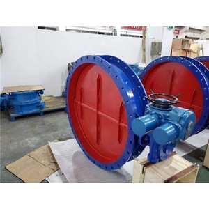 Vanne papillon en acier au carbone D941W-1C DN1600 avec actionneur à turbine pour la ventilation des poussières - Product Image 2