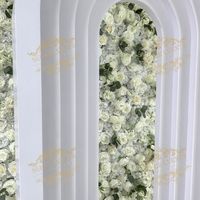 Arche de fleurs artificielles en arc-en-ciel rose personnalisée, accessoires décoratifs de mariage, support de toile de fond en forme de porte blanc en acrylique PVC bon marché