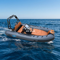 Hedia Dinghy 13ft Full Black Bateau Gonflable de Pêche de Haute Qualité avec Coque en Aluminium et Matériel en PVC
