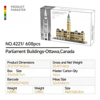 Modelo a Escala 1:1 del Parlamento de Ottawa, Canadá, en Bloques de Construcción ABS, Juguete Educativo de Arquitectura en Miniatura para Niños y Adultos, DIY