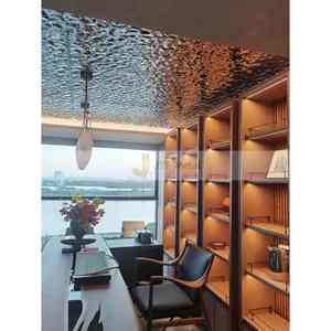 LL354 Restaurant Interior Decoration 8K <b>Mirror</b> Silver Golden Water Ripple Wave Decorative Stainless Steel Color <b>Sheet</b> - Product Image 1
