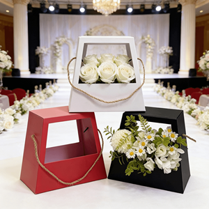 Scatola per Confezione Fiori Personalizzata all'Ingrosso, Contenitore Portatile per Bouquet Floreali per la Festa della Mamma e San Valentino - Product Image 1