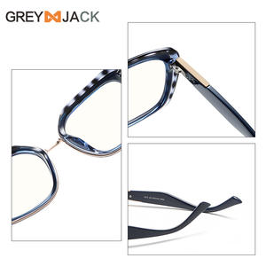 Lunettes de vue pour femmes Greyjack Butterfly Frame, monture pleine, verres Plano patchwork bicolores, anti-lumière bleue, K043OP - Product Image 4