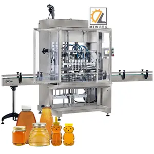 MTW automatic cream paste jam sauce 4 heads glass jar honey filling machine